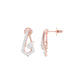 Triangular Pave Diamond Stud Earrings 18 KT / Rose Gold