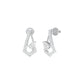 Triangular Pave Diamond Stud Earrings 18 KT / White Gold