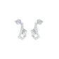 Triangular Pave Diamond Stud Earrings 18 KT / White Gold