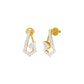 Triangular Pave Diamond Stud Earrings 18 KT / Yellow Gold