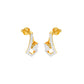 Triangular Pave Diamond Stud Earrings 18 KT / Yellow Gold