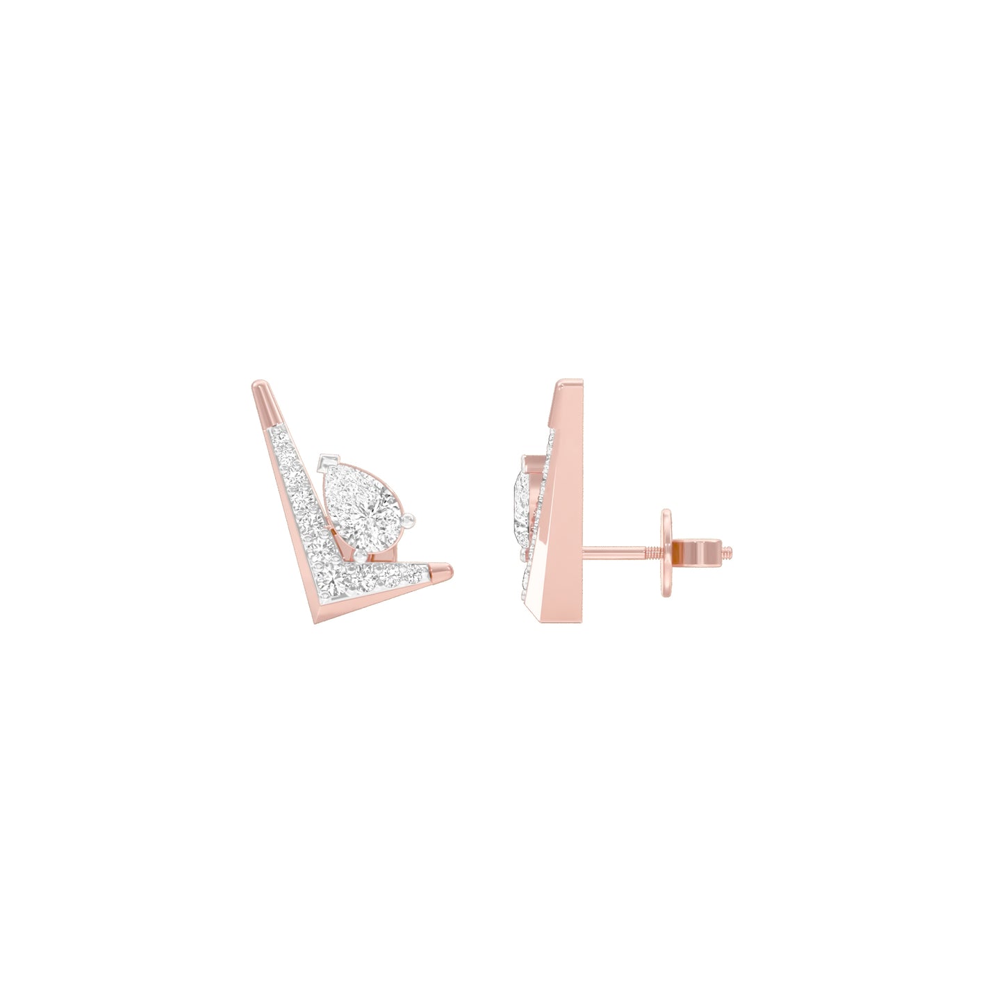 Limelight Curve Diamond Stud Earrings 18 KT / Rose Gold