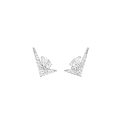 Limelight Curve Diamond Stud Earrings 18 KT / White Gold