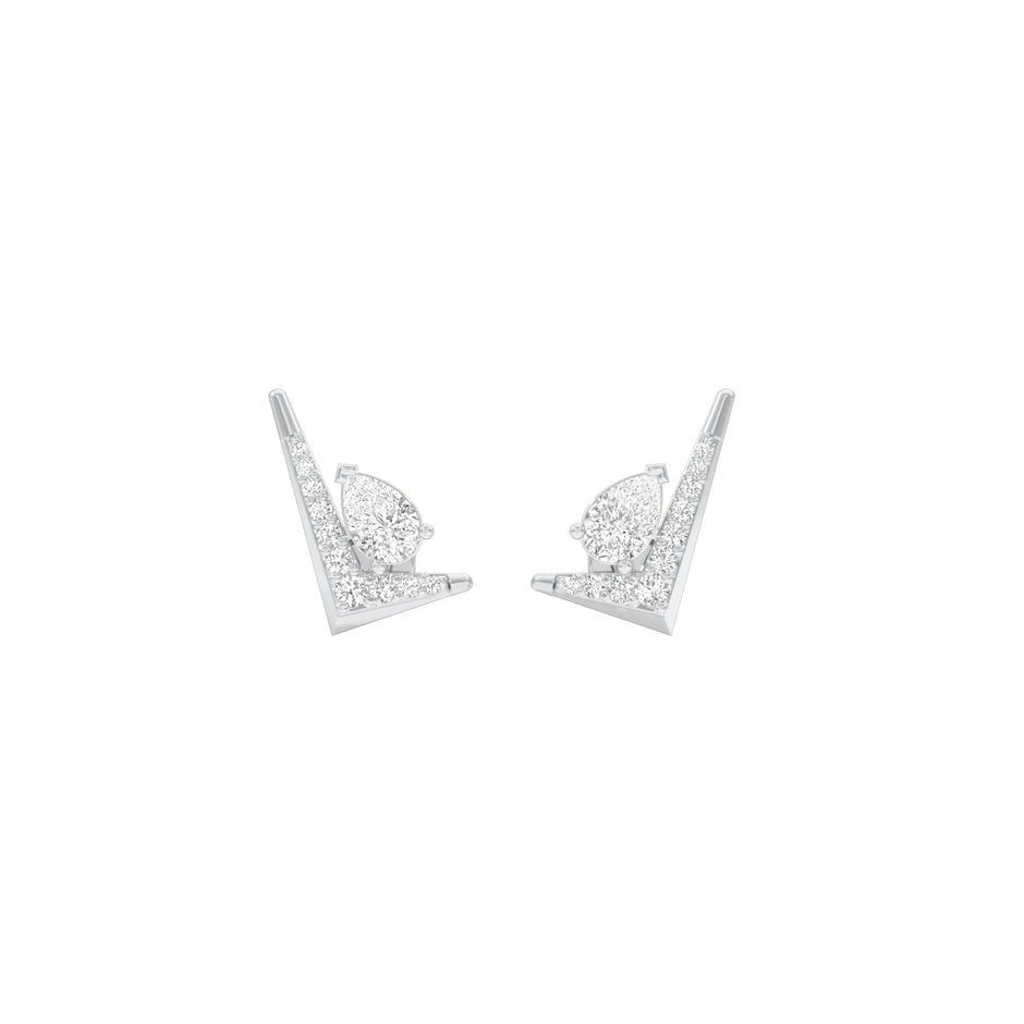 Limelight Curve Diamond Stud Earrings 18 KT / White Gold