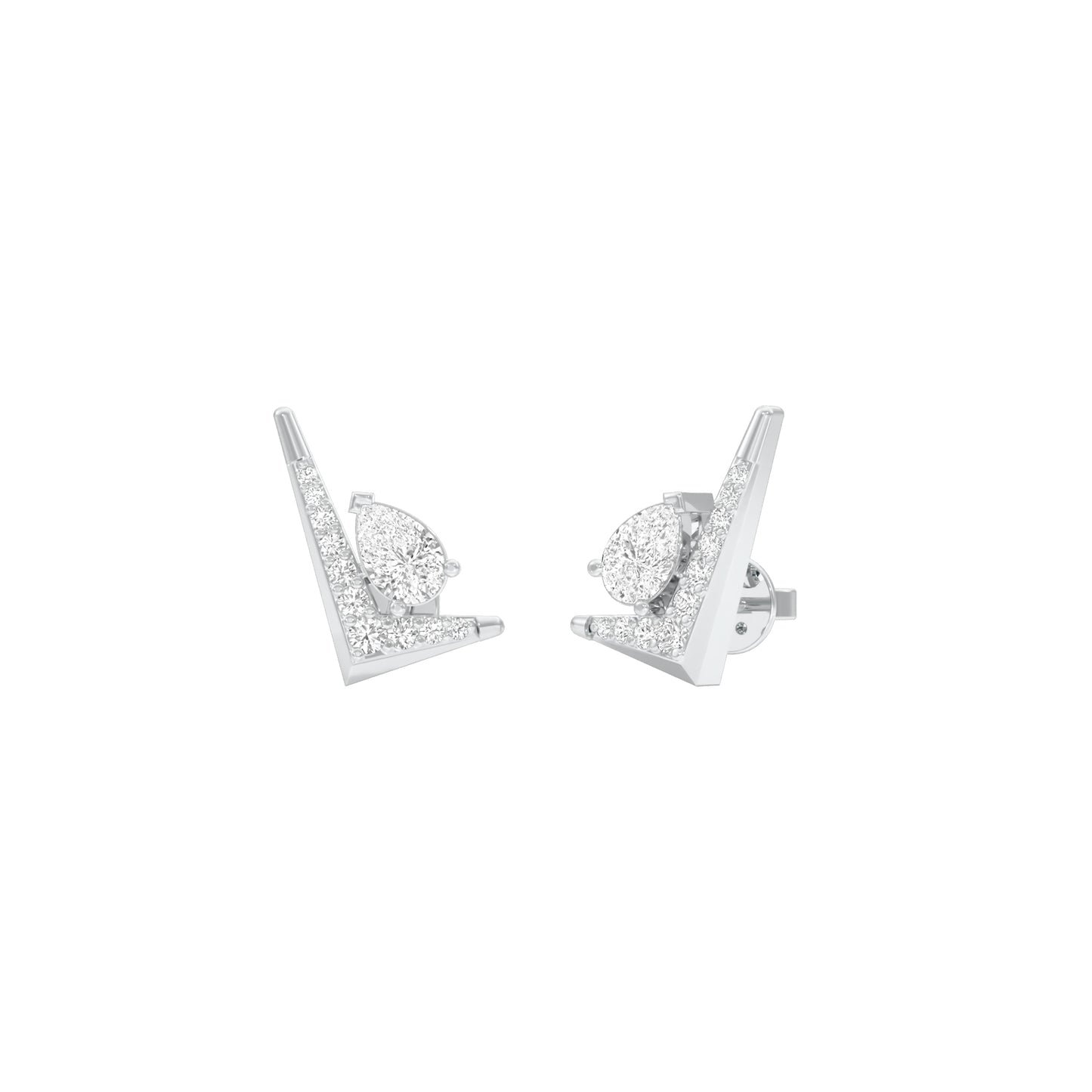 Limelight Curve Diamond Stud Earrings 18 KT / White Gold