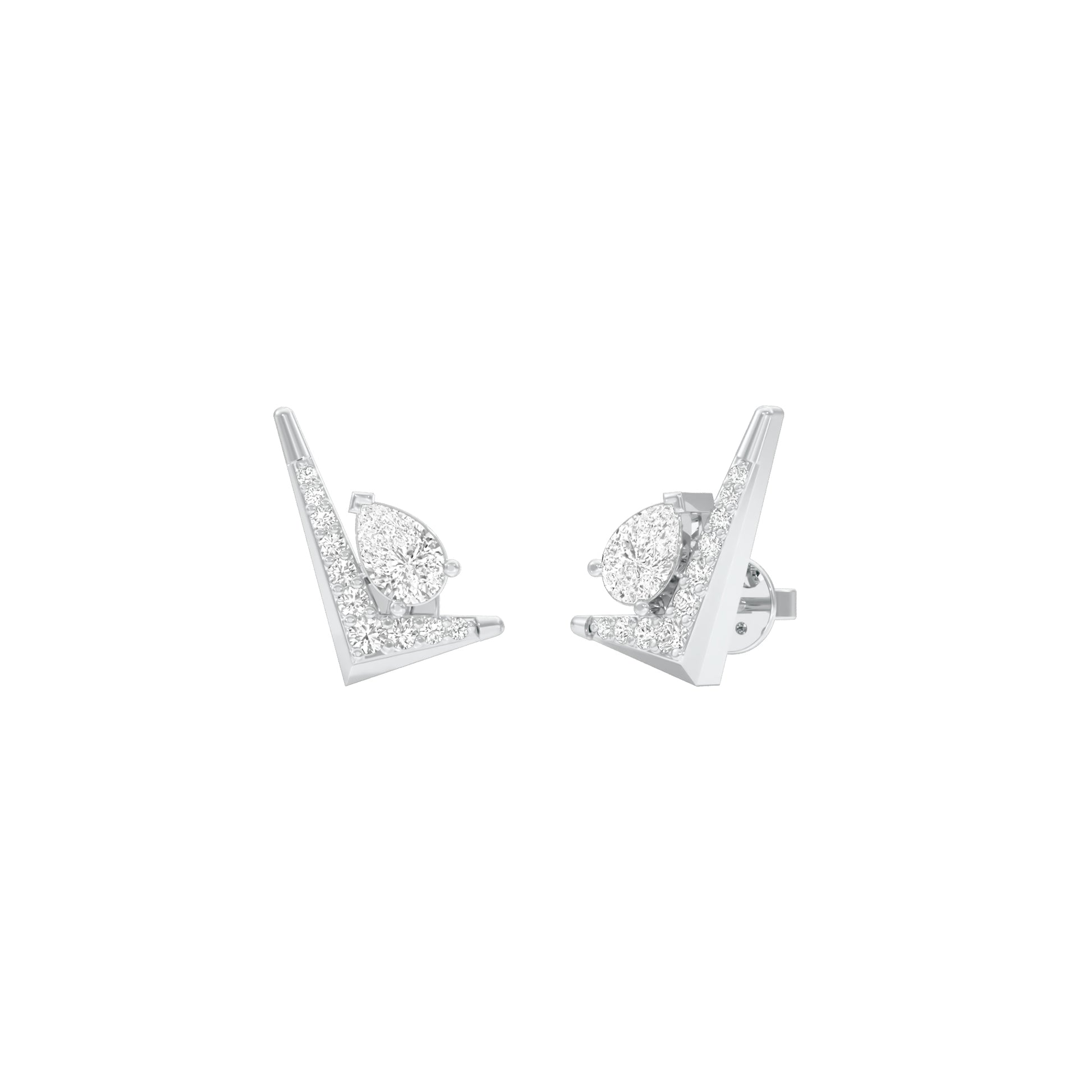 Limelight Curve Diamond Stud Earrings 18 KT / White Gold