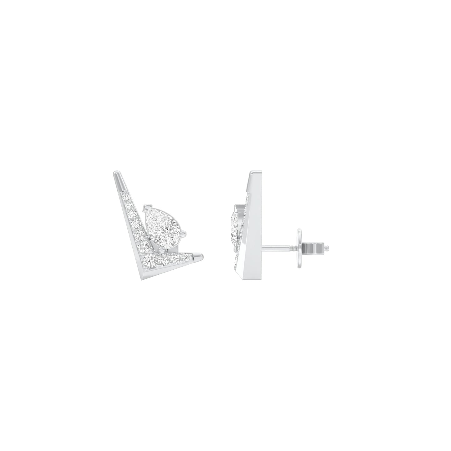 Limelight Curve Diamond Stud Earrings 18 KT / White Gold