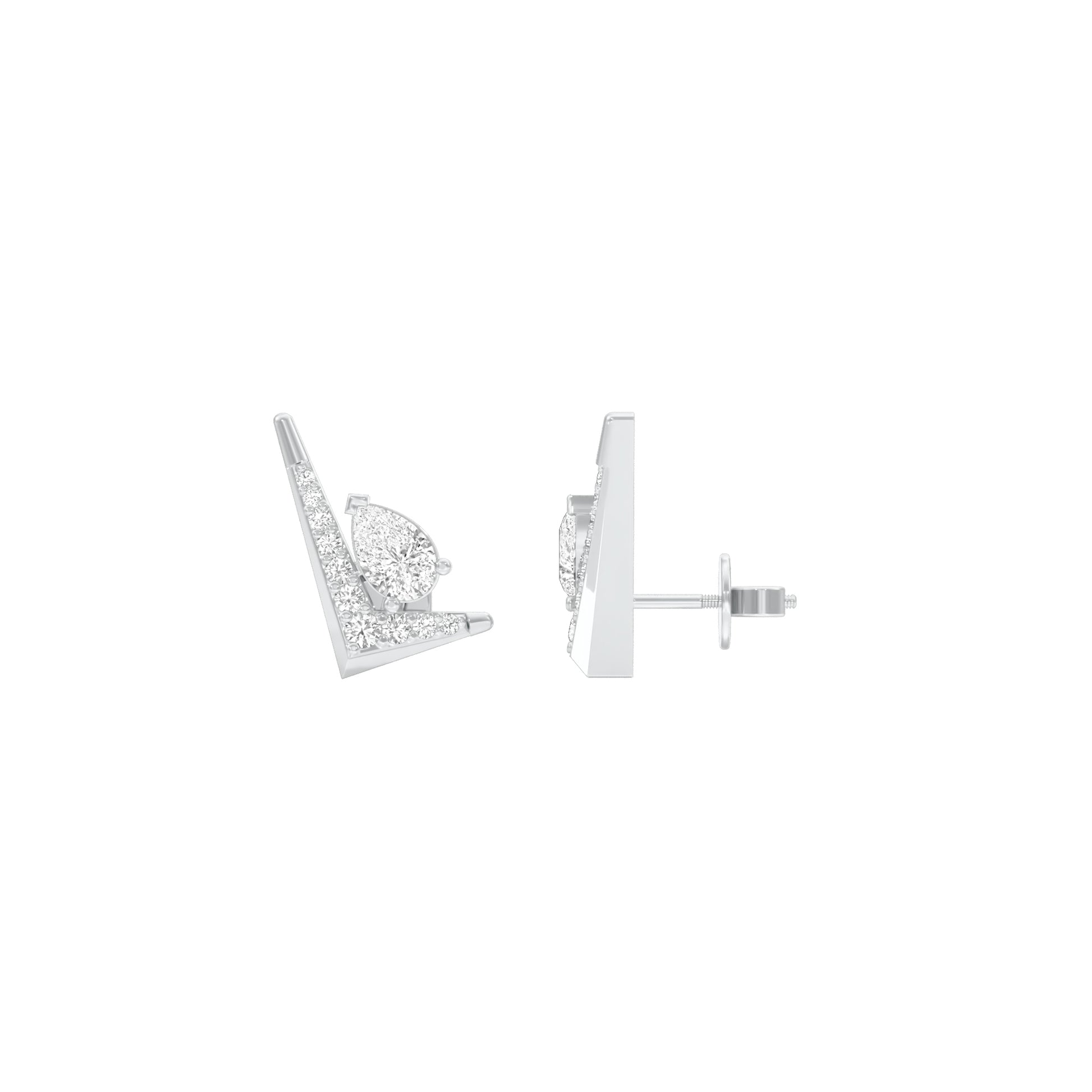 Limelight Curve Diamond Stud Earrings 18 KT / White Gold