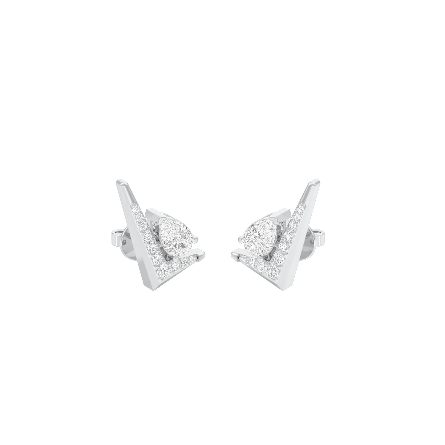 Limelight Curve Diamond Stud Earrings 18 KT / White Gold