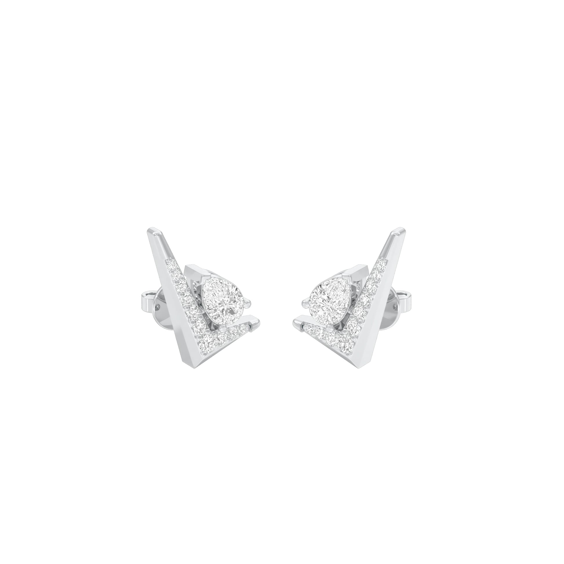 Limelight Curve Diamond Stud Earrings 18 KT / White Gold