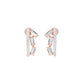 Baugette Trickle Diamond Stud Earrings 18 KT / Rose Gold