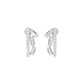 Baugette Trickle Diamond Stud Earrings 18 KT / White Gold