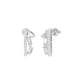 Baugette Trickle Diamond Stud Earrings 18 KT / White Gold
