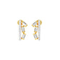 Baugette Trickle Diamond Stud Earrings 18 KT / Yellow Gold