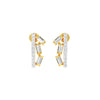 Baugette Trickle Diamond Stud Earrings 18 KT / Yellow Gold