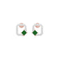 Quadrangle Glam Diamond Stud Earrings 9 KT / Rose Gold
