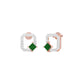 Quadrangle Glam Diamond Stud Earrings 9 KT / Rose Gold