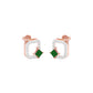 Quadrangle Glam Diamond Stud Earrings 9 KT / Rose Gold