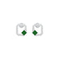 Quadrangle Glam Diamond Stud Earrings 9 KT / White Gold