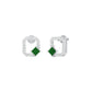 Quadrangle Glam Diamond Stud Earrings 9 KT / White Gold