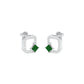 Quadrangle Glam Diamond Stud Earrings 9 KT / White Gold