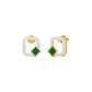 Quadrangle Glam Diamond Stud Earrings 9 KT / Yellow Gold