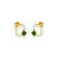 Quadrangle Glam Diamond Stud Earrings 9 KT / Yellow Gold