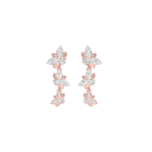 Metropolitan Bloom Diamond Drop Earrings 18 KT / Rose Gold