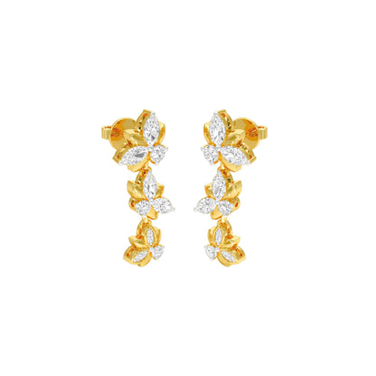 Metropolitan Bloom Diamond Drop Earrings 18 KT / Yellow Gold