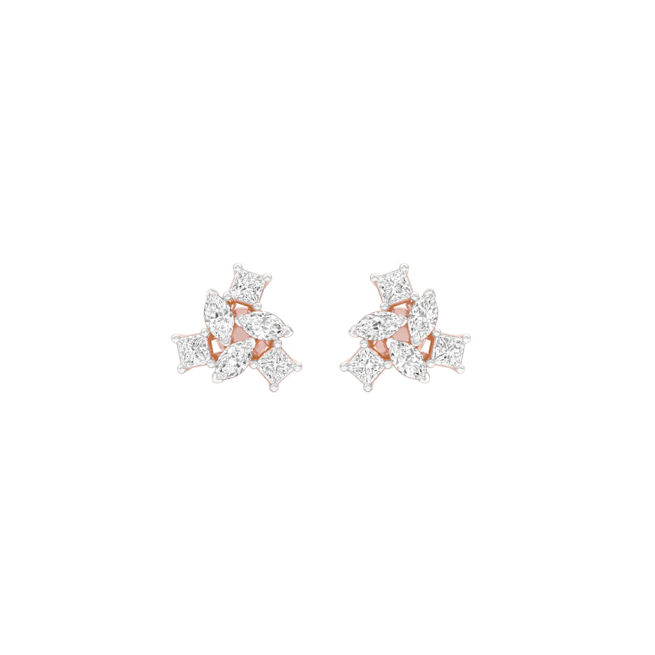 Twist of Luxe Diamond Stud Earrings 18 KT / Rose Gold