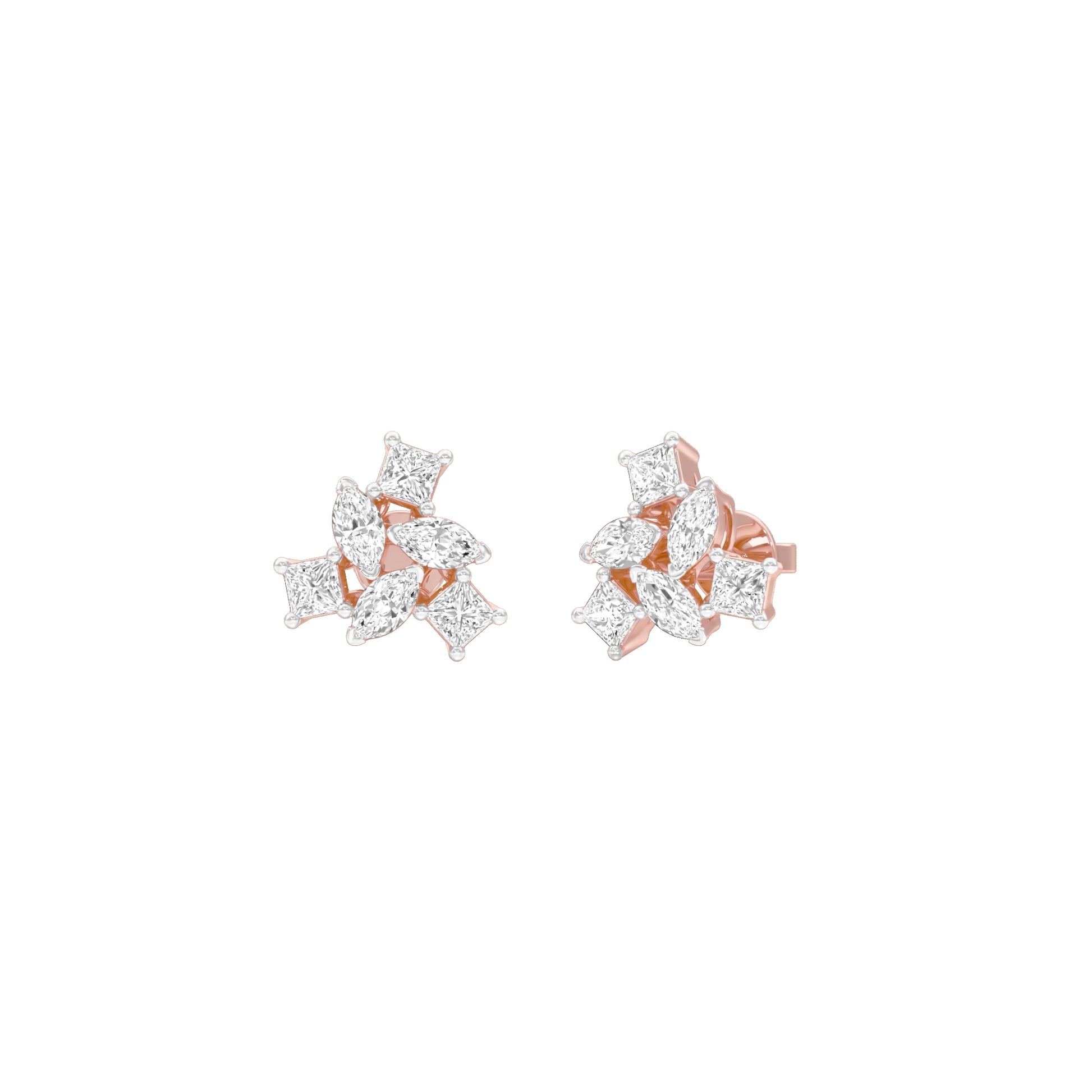Twist of Luxe Diamond Stud Earrings 18 KT / Rose Gold