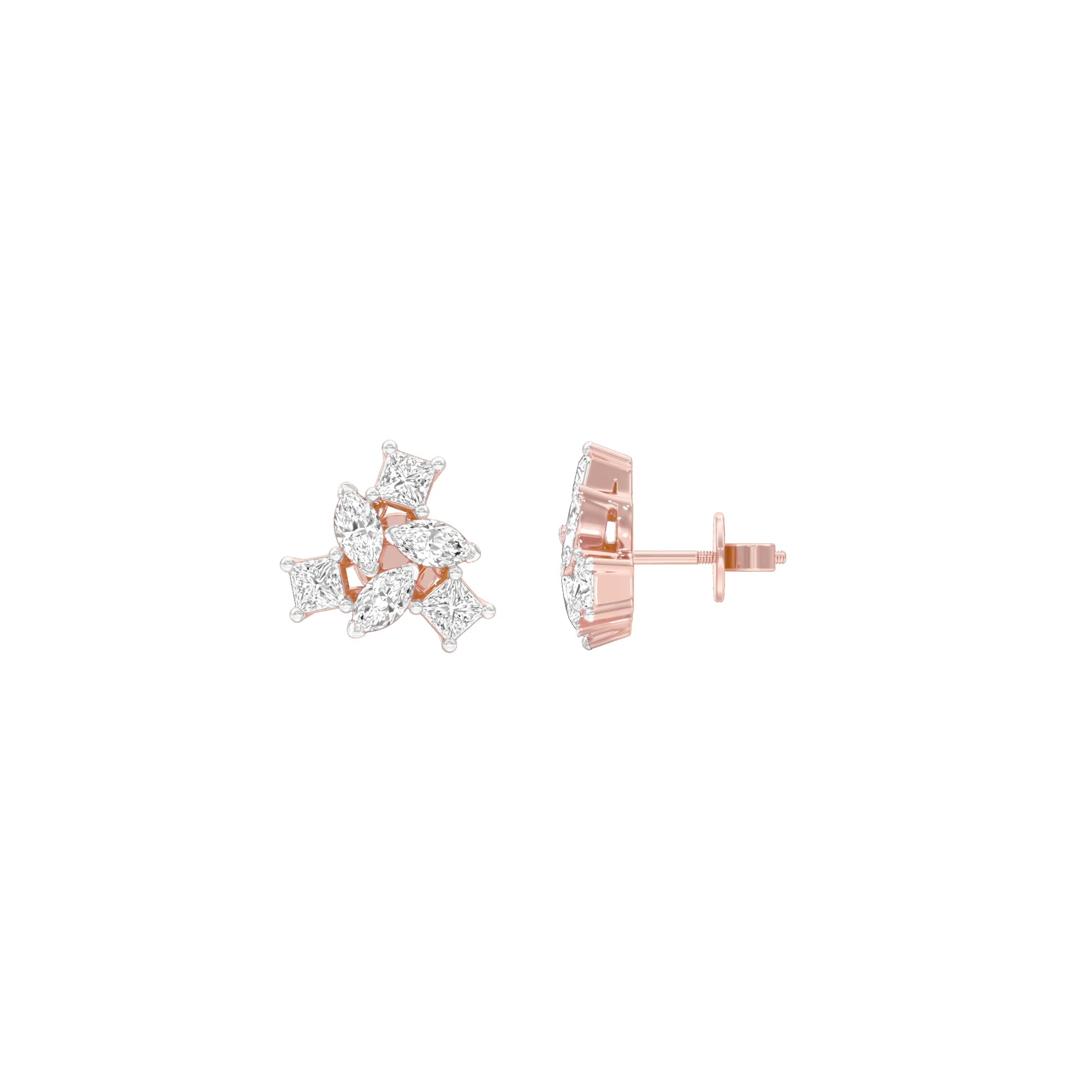Twist of Luxe Diamond Stud Earrings 18 KT / Rose Gold