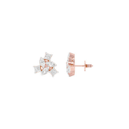 Twist of Luxe Diamond Stud Earrings 18 KT / Rose Gold
