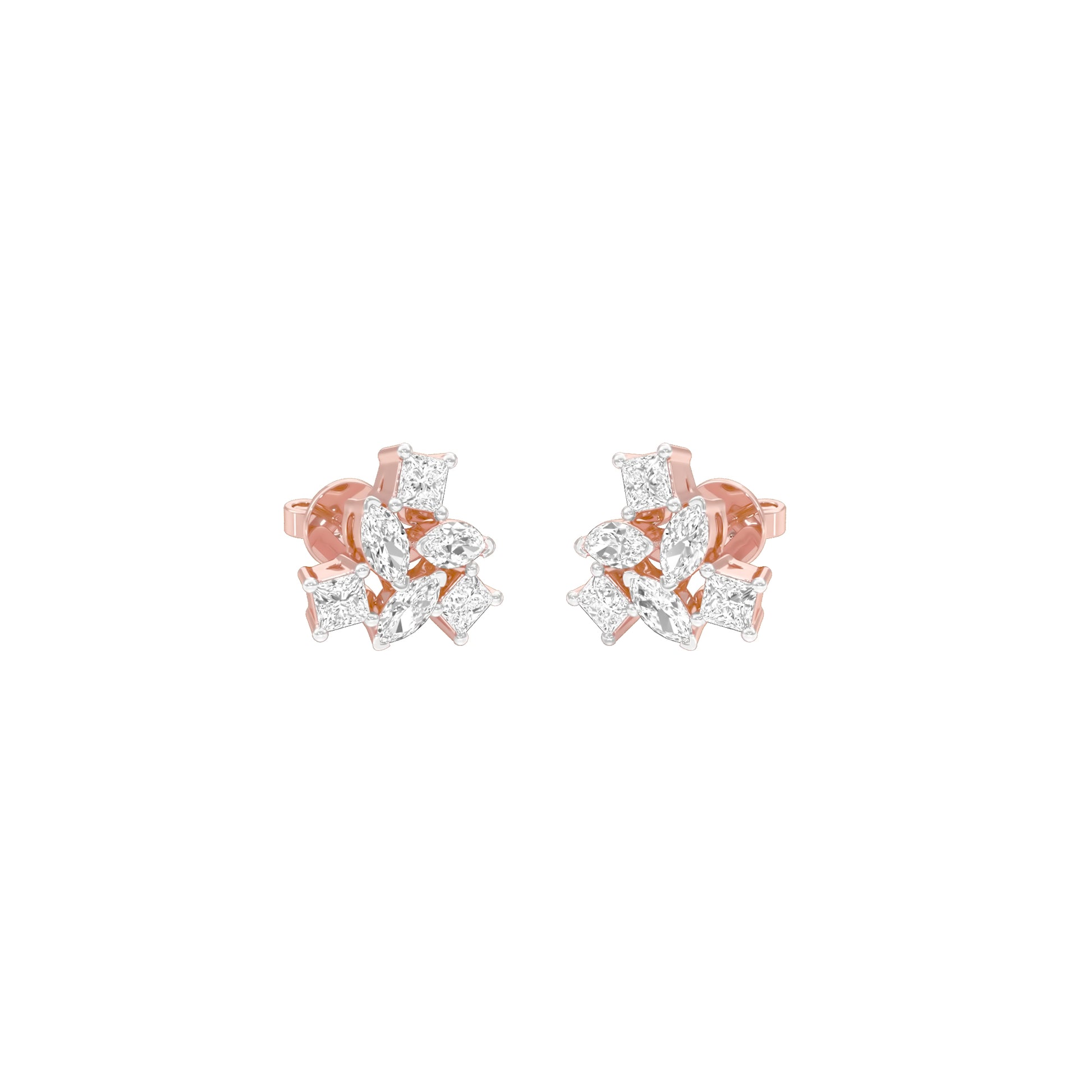 Twist of Luxe Diamond Stud Earrings 18 KT / Rose Gold