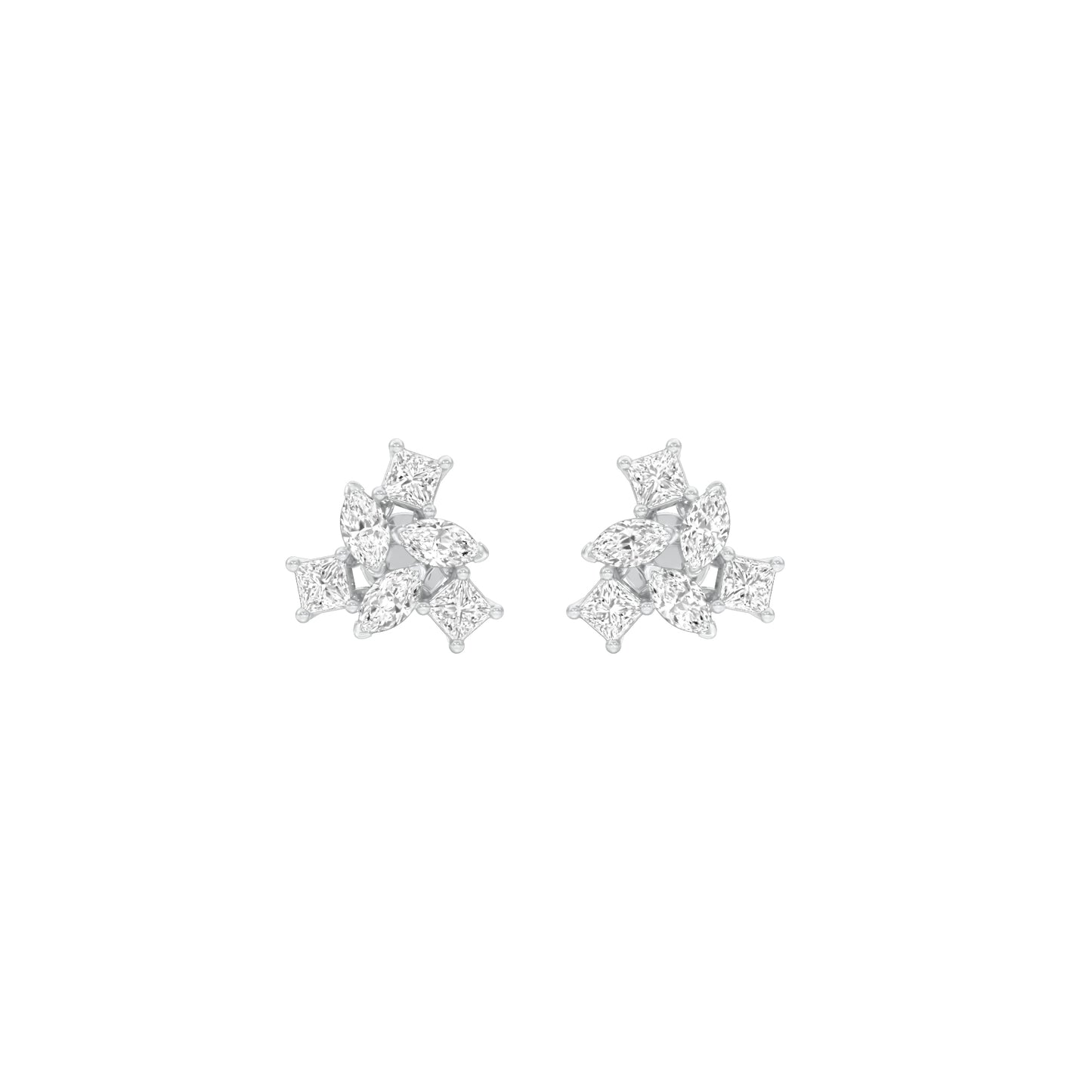 Twist of Luxe Diamond Stud Earrings 18 KT / White Gold