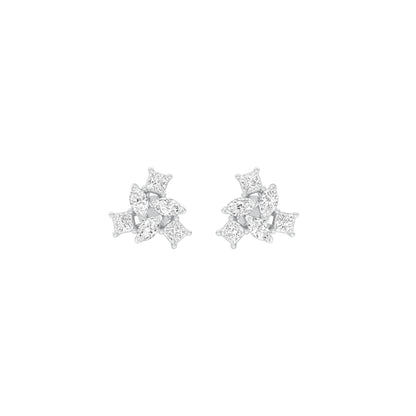 Twist of Luxe Diamond Stud Earrings 18 KT / White Gold