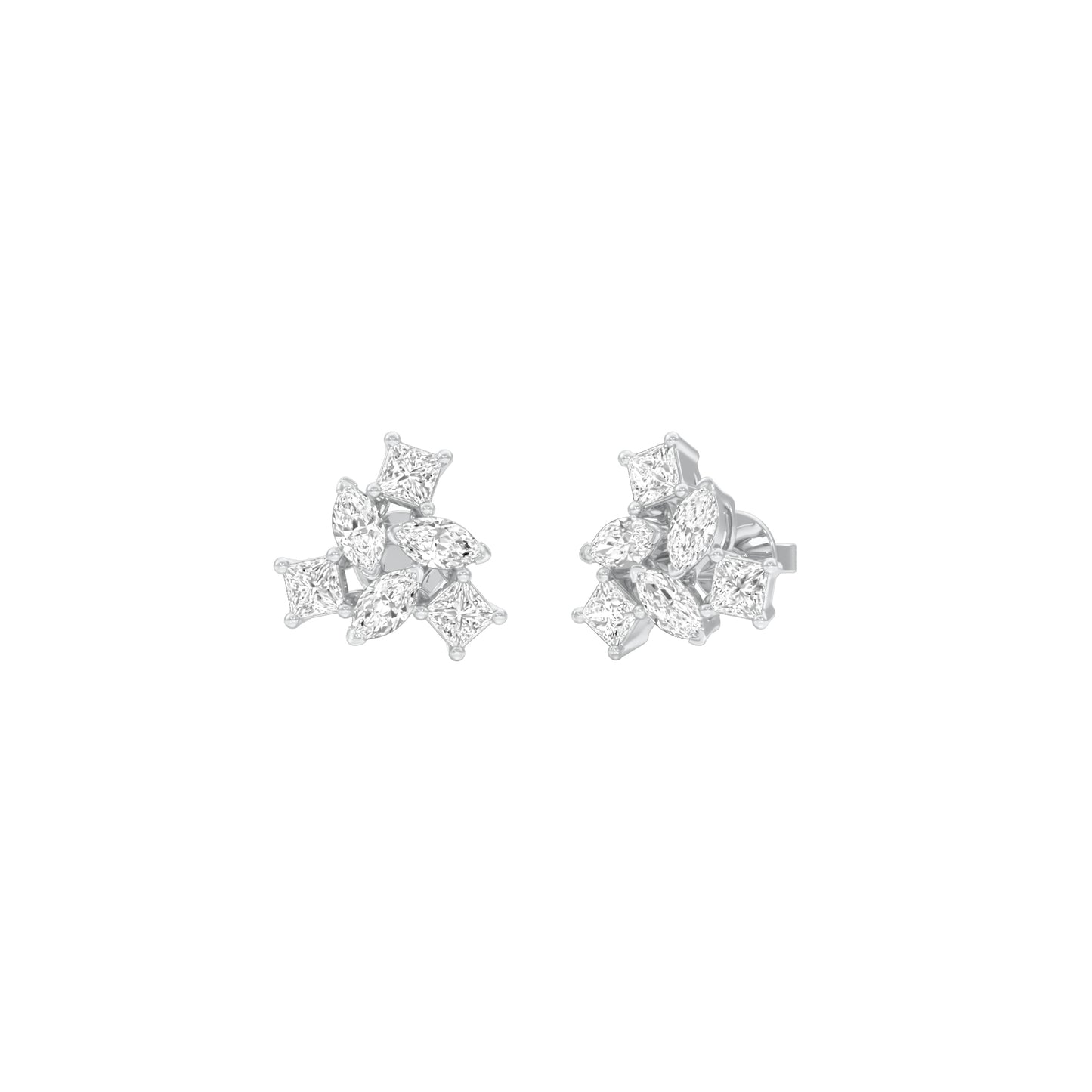 Twist of Luxe Diamond Stud Earrings 18 KT / White Gold