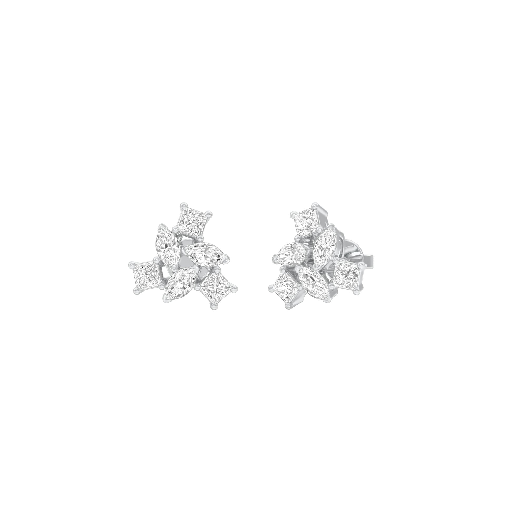 Twist of Luxe Diamond Stud Earrings 18 KT / White Gold