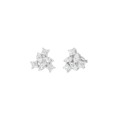 Twist of Luxe Diamond Stud Earrings 18 KT / White Gold