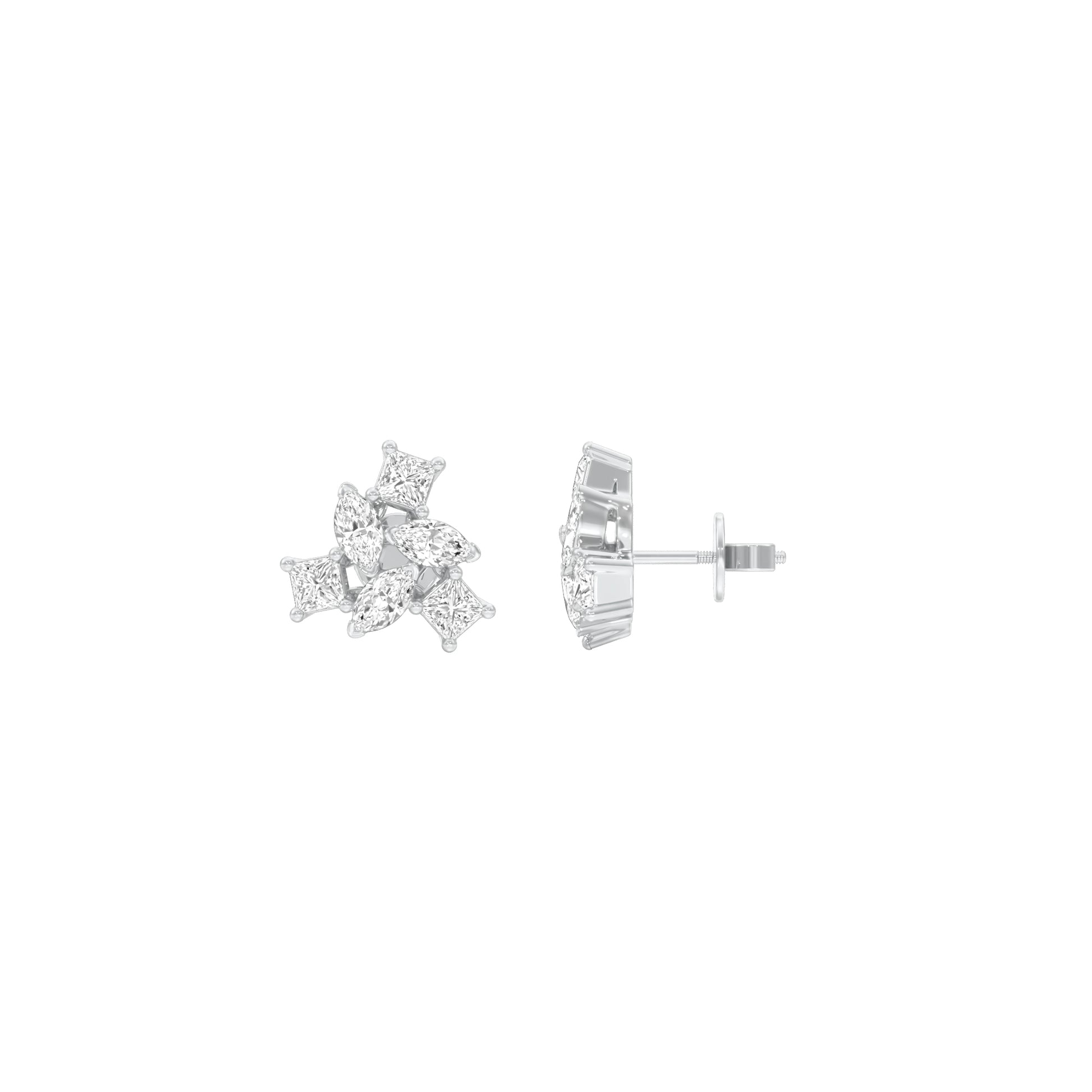 Twist of Luxe Diamond Stud Earrings 18 KT / White Gold