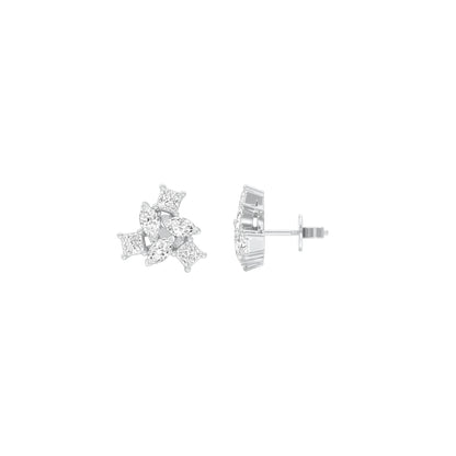 Twist of Luxe Diamond Stud Earrings 18 KT / White Gold
