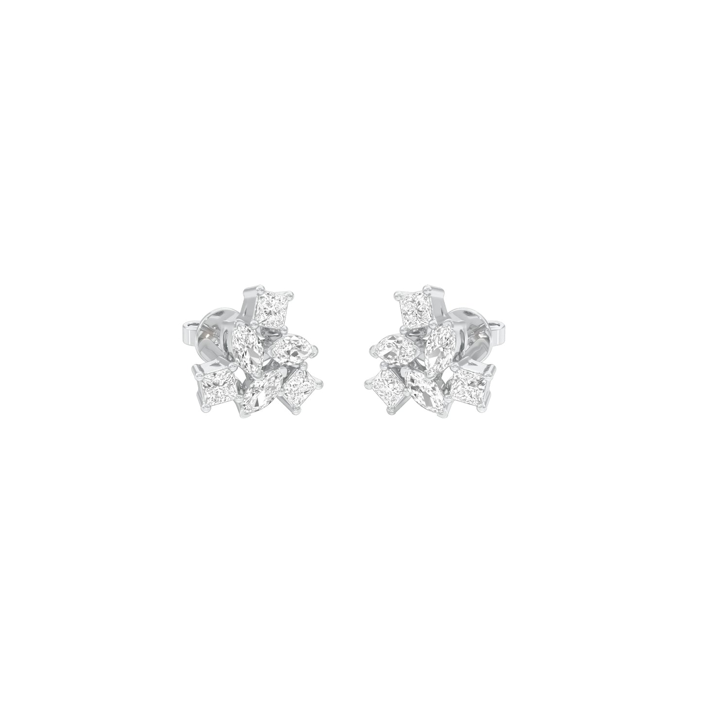 Twist of Luxe Diamond Stud Earrings 18 KT / White Gold