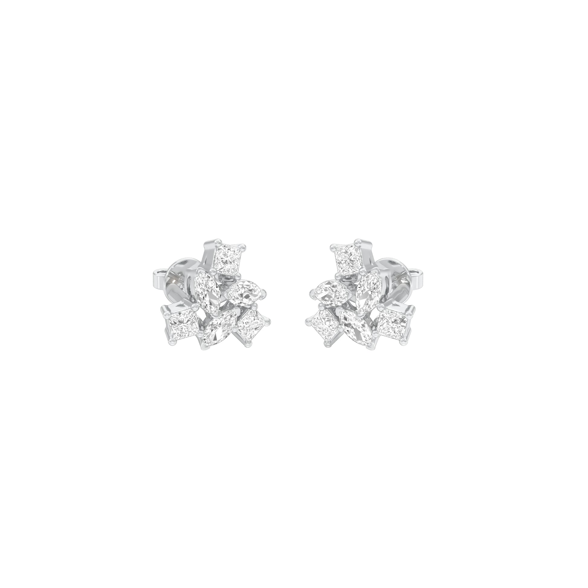 Twist of Luxe Diamond Stud Earrings 18 KT / White Gold