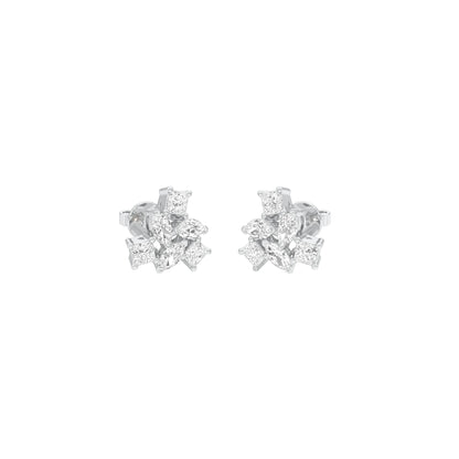 Twist of Luxe Diamond Stud Earrings 18 KT / White Gold