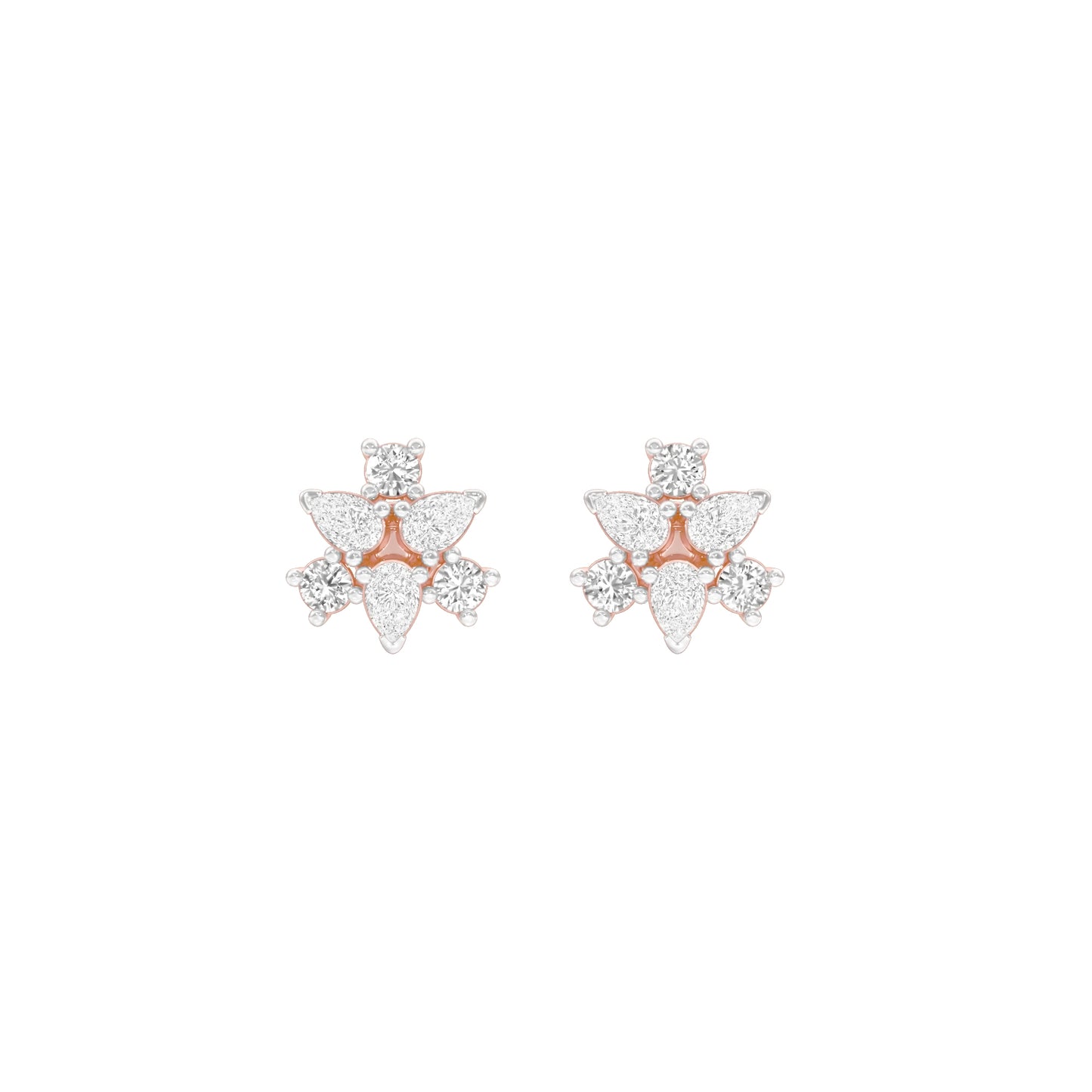 Trinity Glow Diamond Stud Earrings 18 KT / Rose Gold