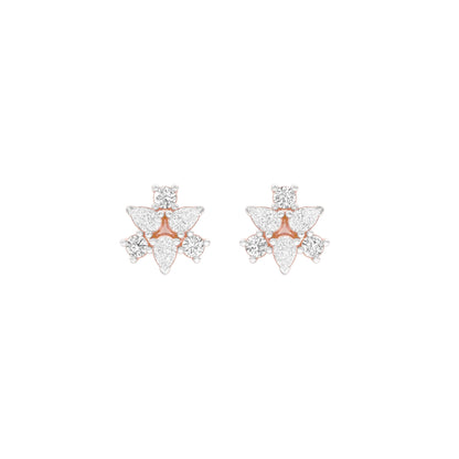Trinity Glow Diamond Stud Earrings 18 KT / Rose Gold
