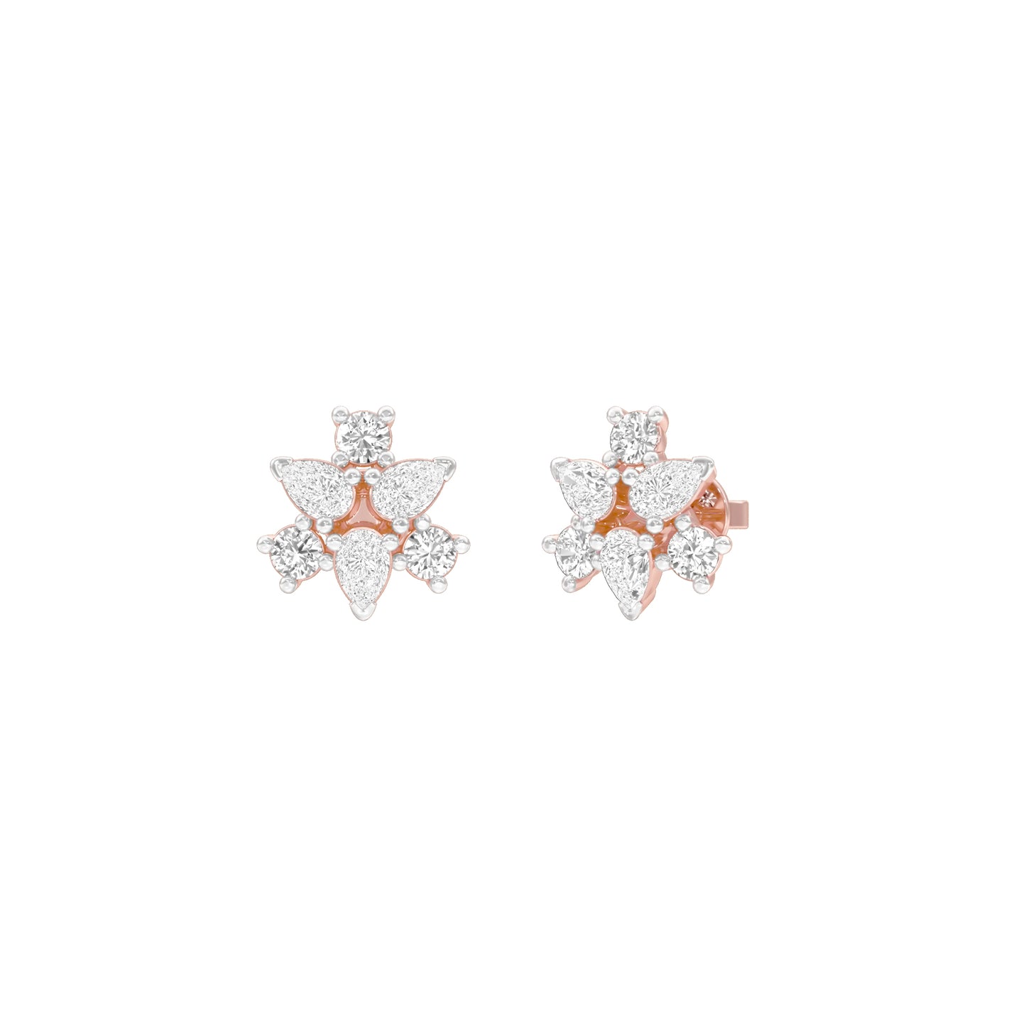 Trinity Glow Diamond Stud Earrings 18 KT / Rose Gold