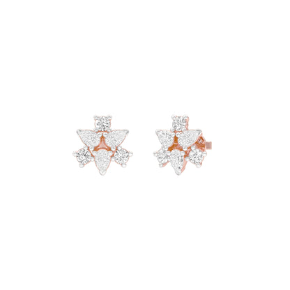 Trinity Glow Diamond Stud Earrings 18 KT / Rose Gold