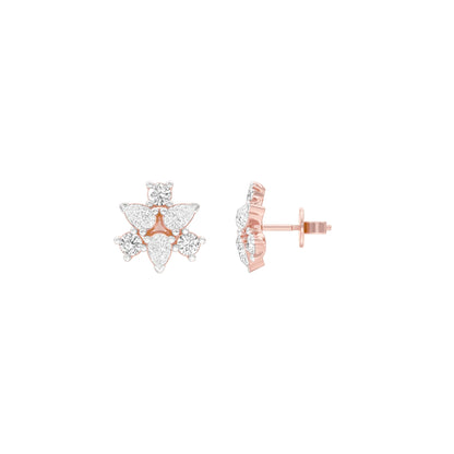 Trinity Glow Diamond Stud Earrings 18 KT / Rose Gold