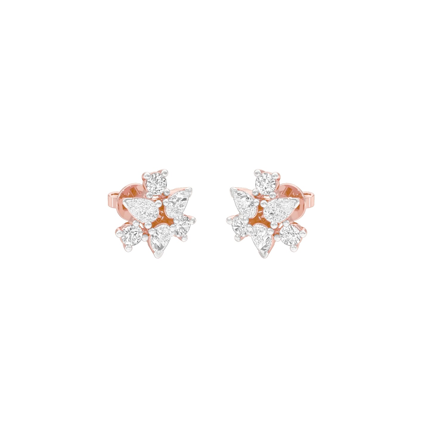 Trinity Glow Diamond Stud Earrings 18 KT / Rose Gold